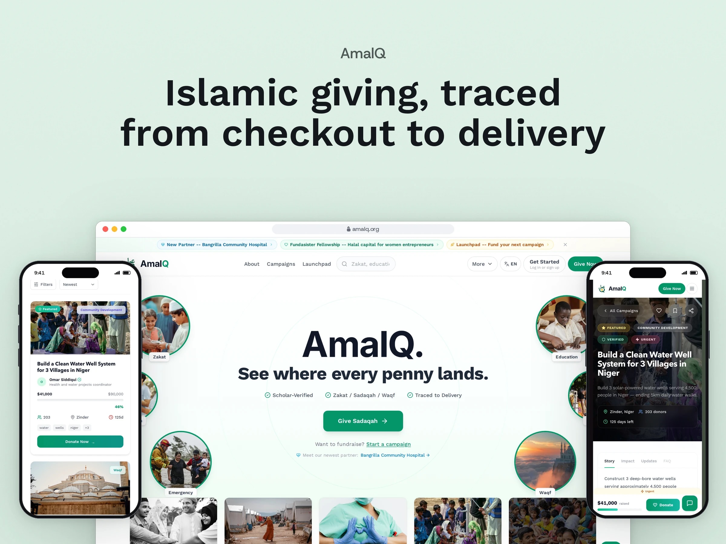 Islamic giving, traced from checkout to delivery