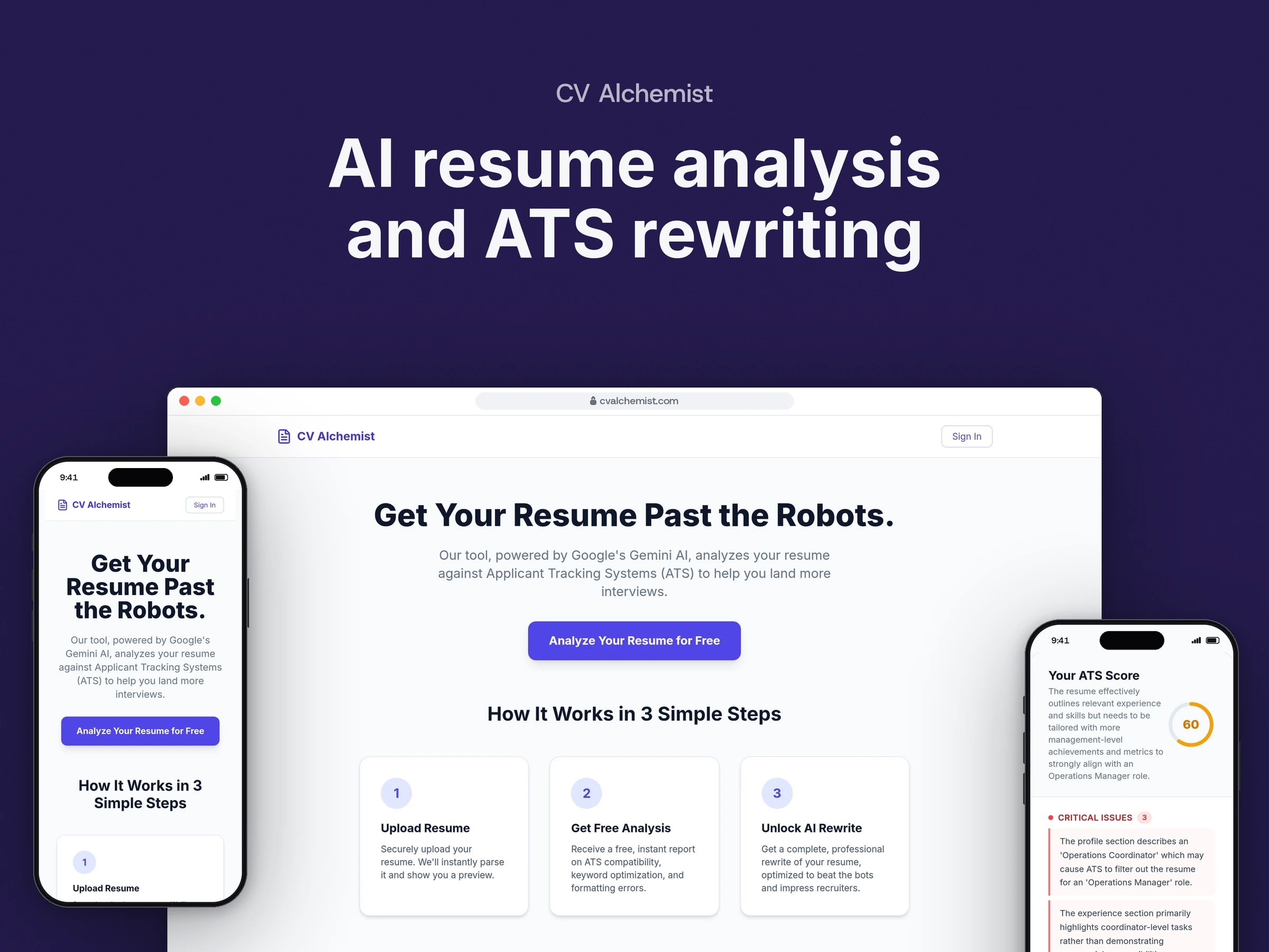 AI resume analysis and ATS rewriting