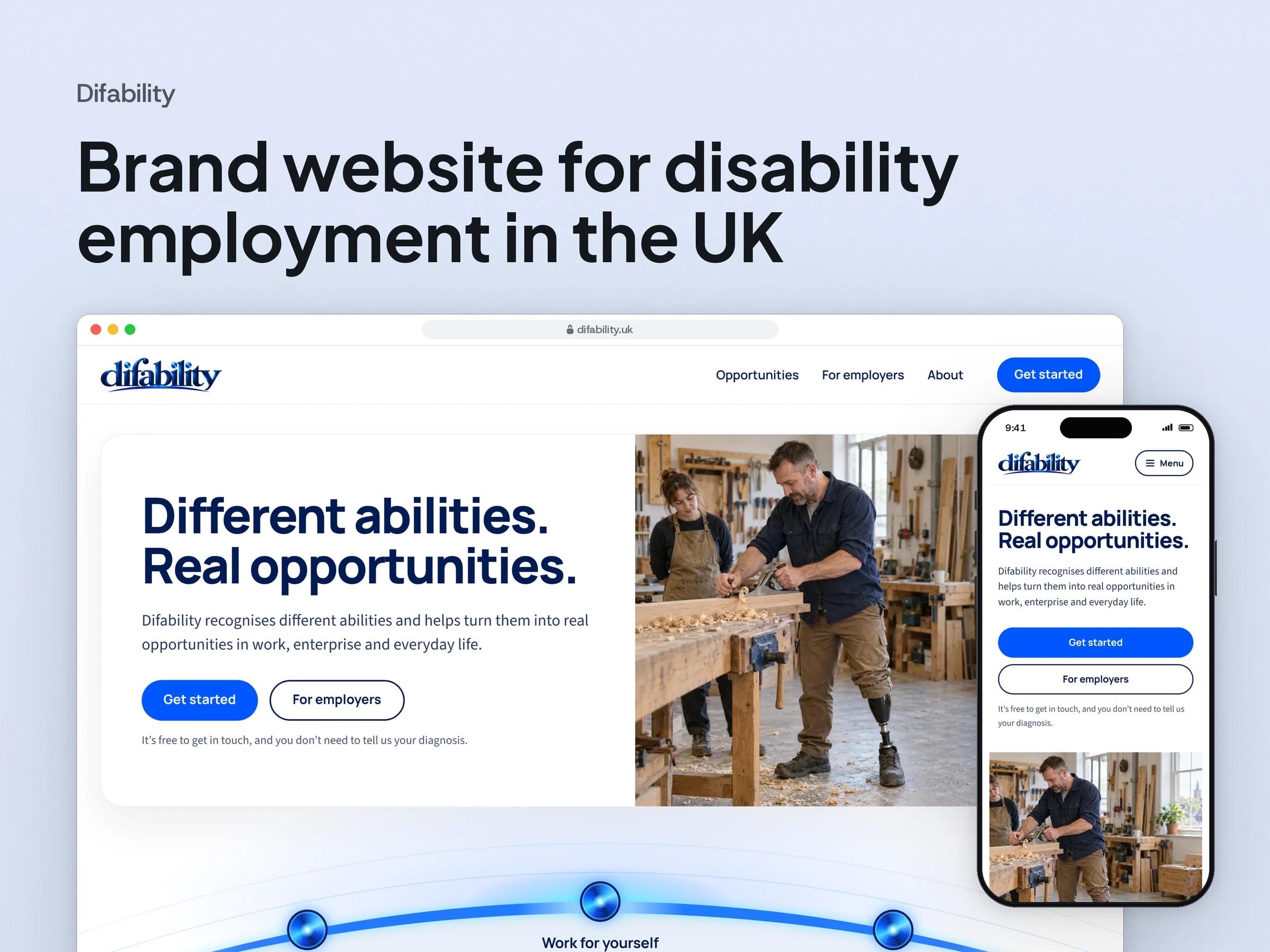 Brand website for disability employment in the UK